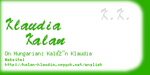 klaudia kalan business card